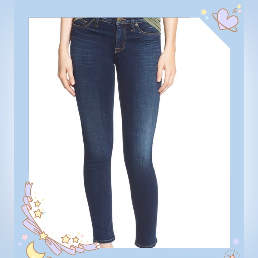 Hudson Colette Mid Rise Skinny Jeans Dark Wash Sz 30 Indie Sleaze
